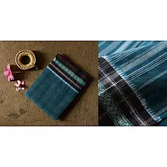 Iravati .  इरावती  - Narayanpet Saree - Handwoven Cotton - Blue