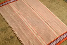 Iravati .  इरावती  ❅ Handwoven Narayanpet Cotton Checks Saree with Orange Border