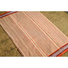 Iravati .  इरावती  ❅ Handwoven Narayanpet Cotton Checks Saree with Orange Border