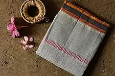 Iravati .  इरावती  - Narayanpet Ivery Color Saree - Handwoven Cotton