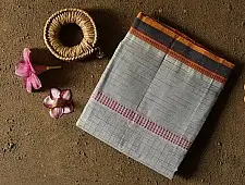 Iravati .  इरावती  - Narayanpet Ivery Color Saree - Handwoven Cotton