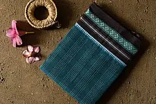Iravati .  इरावती  - Narayanpet Saree - Handwoven Cotton - Blue