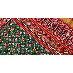 पारिजात ✼ Single Ikat Patola  ✼ Silk  Saree ✼ 10