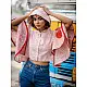 shop Dabu- Handblock Print - Bindi Circular Sleeve Blouse -Top
