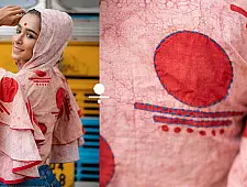 Bindi . बिंदी |Dabu- Handblock Print - Bindi Circular Sleeve Blouse -Top