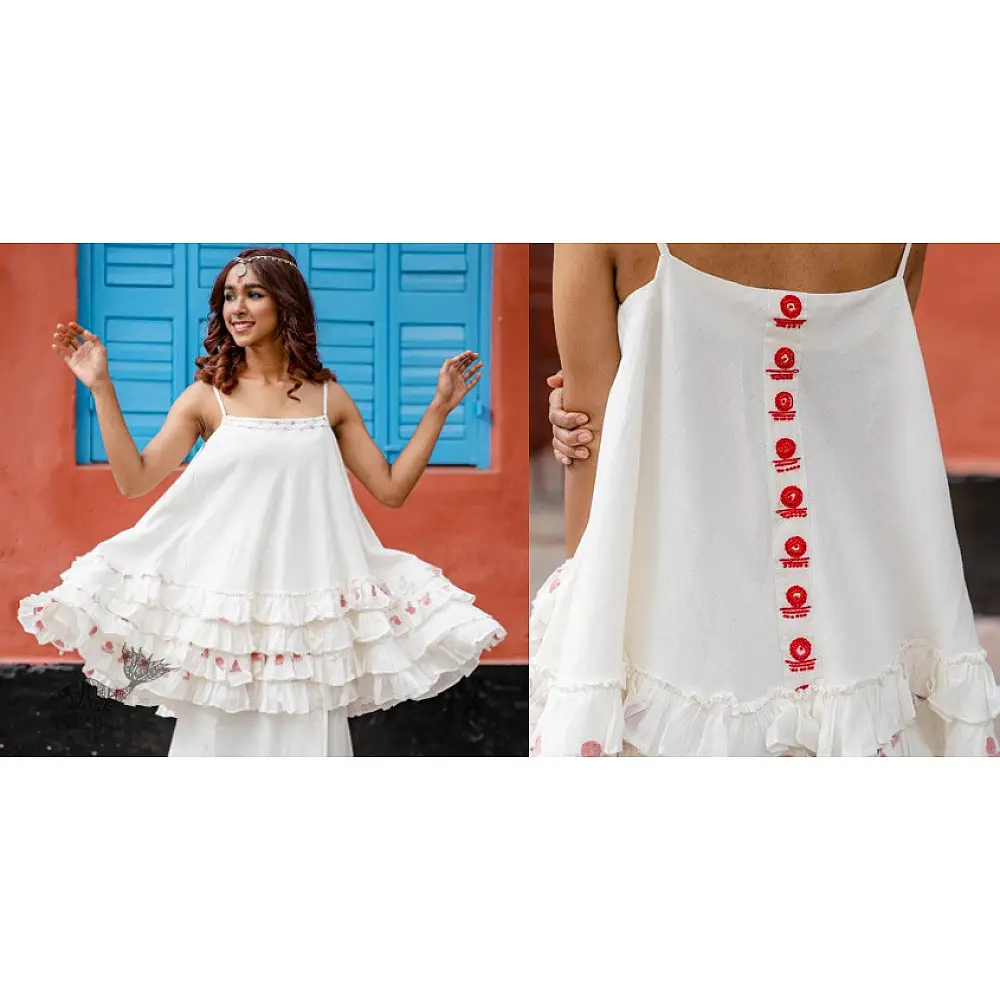 shop Mull Cotton Designer Frill Top