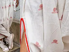 Shvet | Mull Cotton Designer Jamdani Dhoti