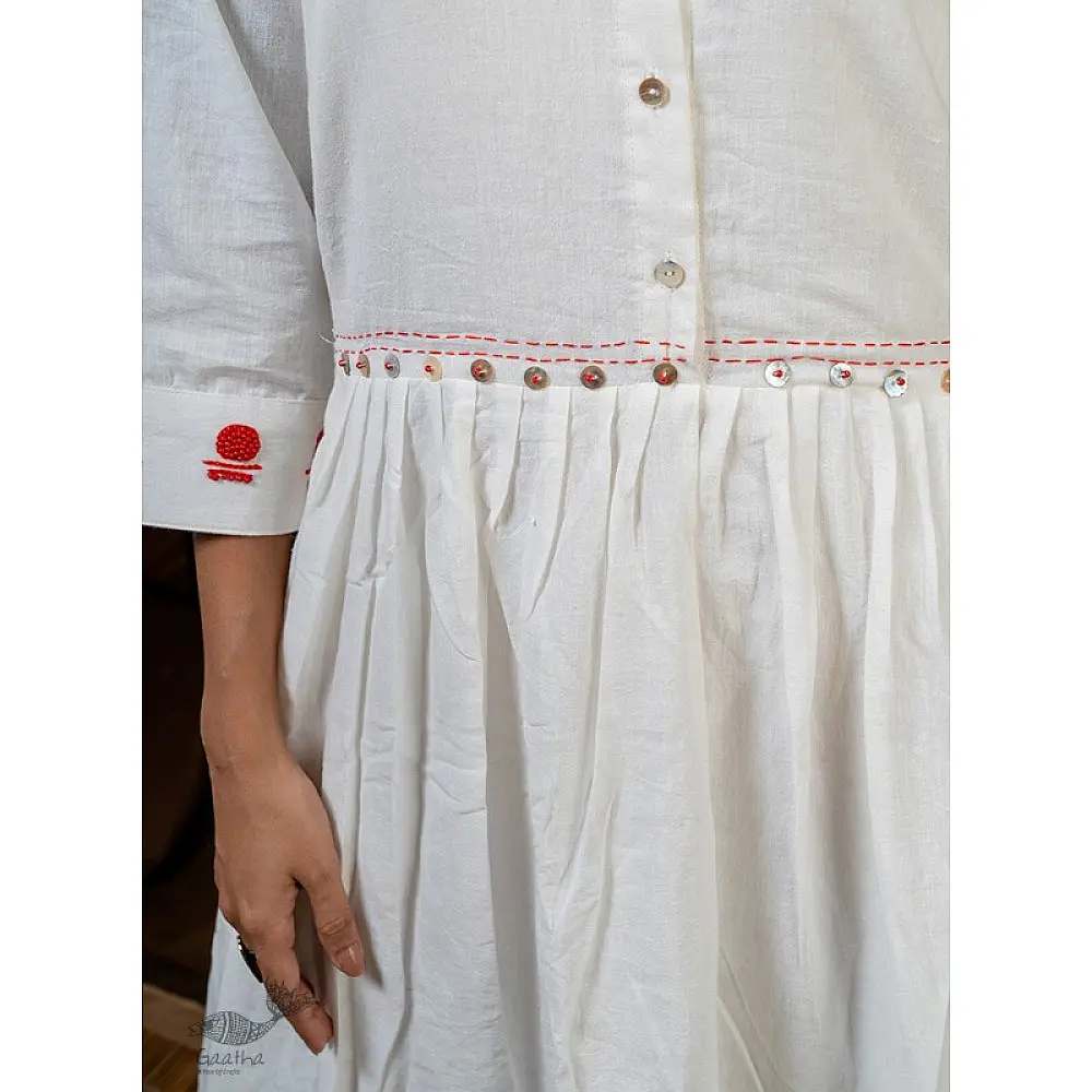 shop Mull Cotton Designer Midi Dress