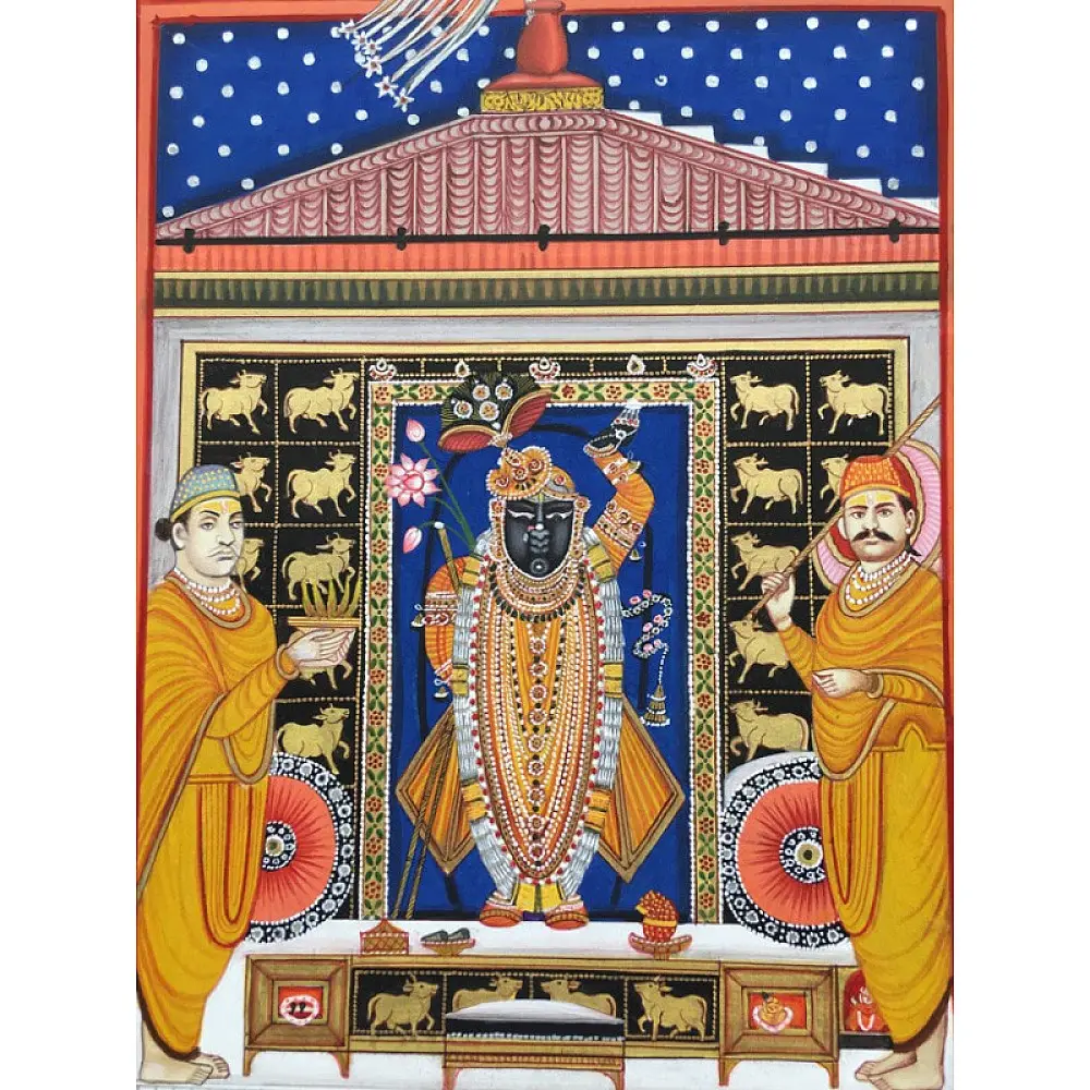 Miniature Painting ~ Rajasthan ~ Srinath ji {B}