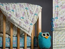 Rainboo ☁ Block Printed ☁ Unicorns + Rainbows Quilt-  Mauve - 15