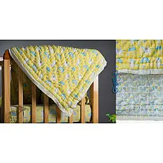 Rainboo ☁ Block Printed ☁ Unicorns+ Rainbows Quilt- Sunny side up - 20