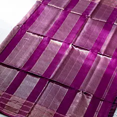 Colors of Devotion | Handwoven Maheshwari Silk Checks Saree ~ Purple