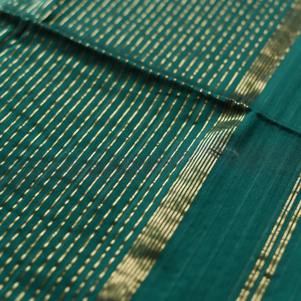 buy Handloom Maheshwari Silk bottle green Saree