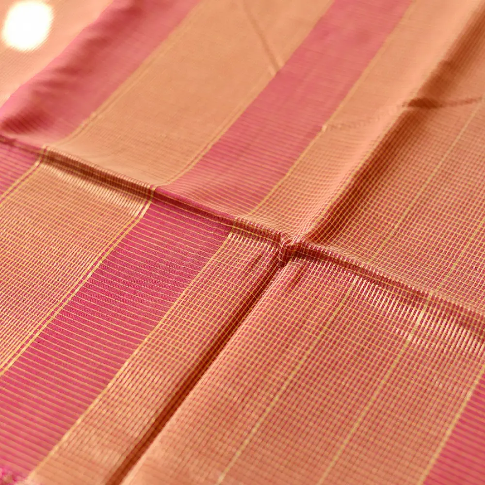 buy Handloom Maheshwari Self Stripe Saree - Yellow