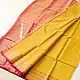 buy Handloom Maheshwari Self Stripe Saree - Yellow
