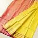 buy Handloom Maheshwari Yellow Silk Saree With Pink Pallu