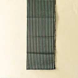 Rekha | Maheshwari Zari Stripes - Dress Material (Top & Dupatta) - Black & Blue