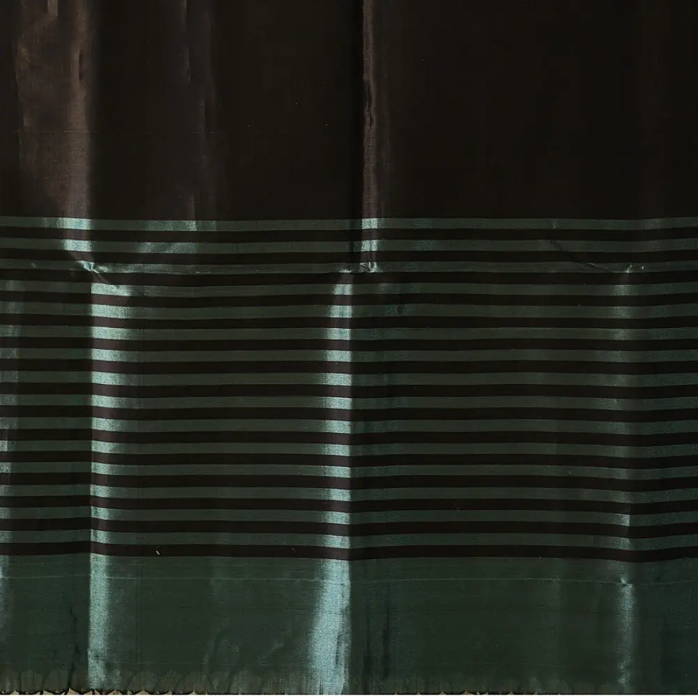shop Maheshwari Zari Stripes - Dress Material (Top & Dupatta) - Black & Blue
