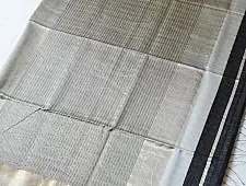 Pavitra . पवित्रा | Handloom Maheshwari Silk Saree | Black with golden Zari