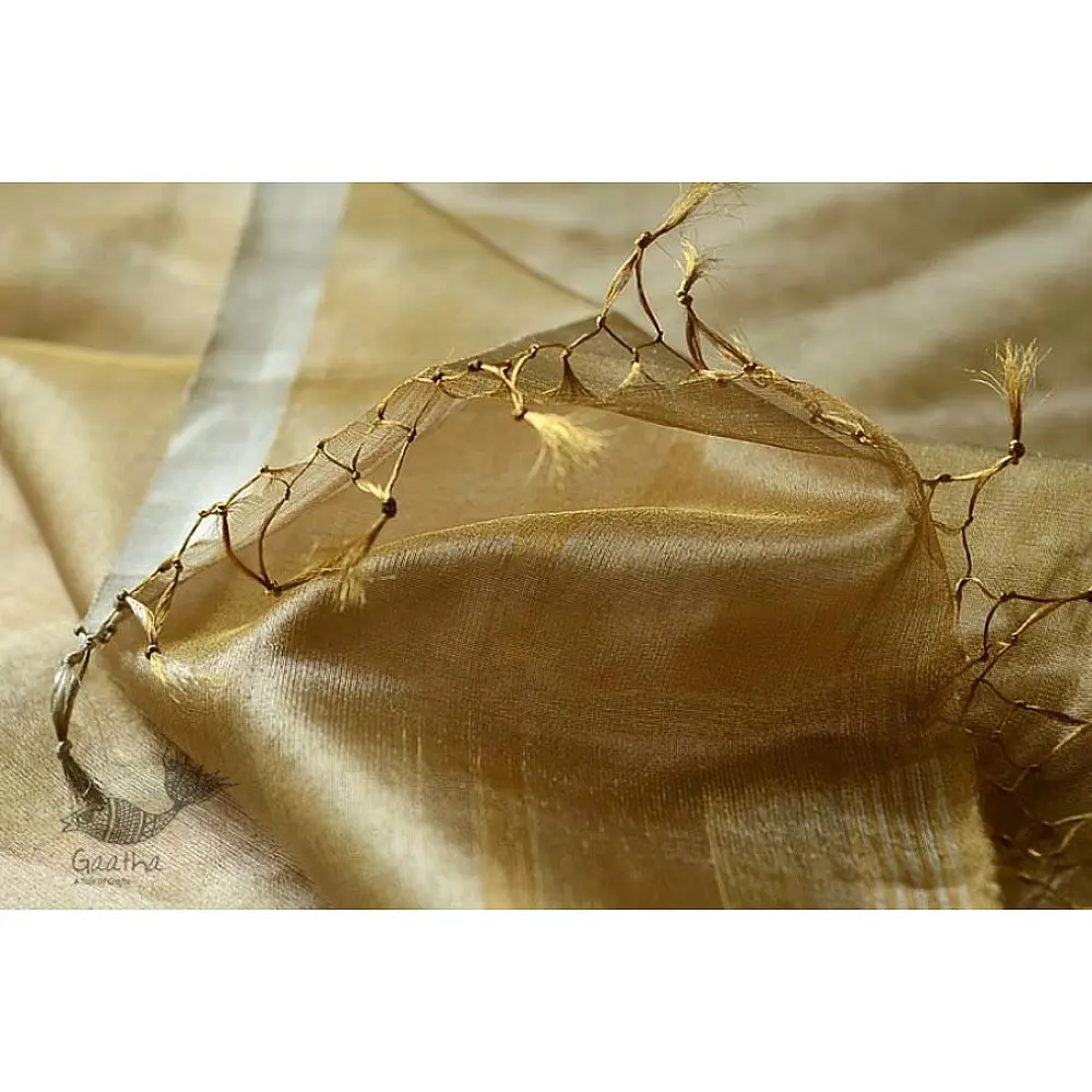 Wedding special Maheshwari Full Tussar Saree | Heavy Golden Zari