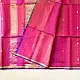 buy Zari Border Maheshwari Silk Saree ~ Rani Pink