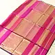 buy Zari Border Maheshwari Silk Saree ~ Rani Pink