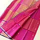 buy Zari Border Maheshwari Silk Saree ~ Rani Pink