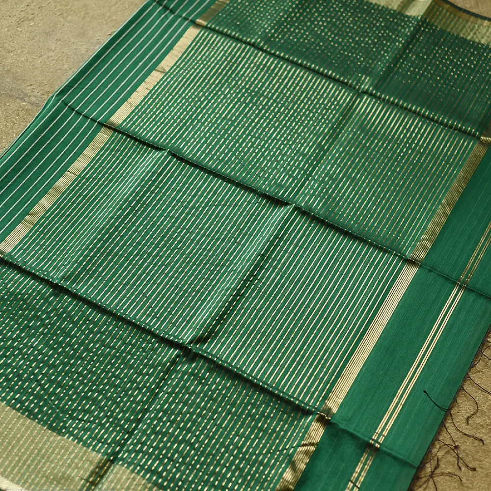 buy Chatni green colour Handloom Maheshwari Silk Saree