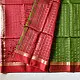 buy Handloom Maheshwari Silk Saree Bright Red and Green
