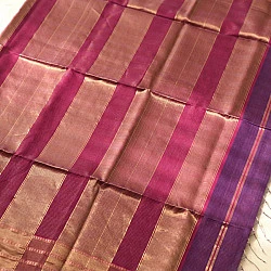 Colors of Devotion | Handwoven Maheshwari Zari Checks Silk Saree