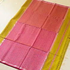Pavitra . पवित्रा | Zari Stripes Maheshwari Handloom Silk Saree