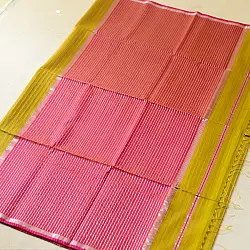 Pavitra . पवित्रा | Zari Stripes Maheshwari Handloom Silk Saree