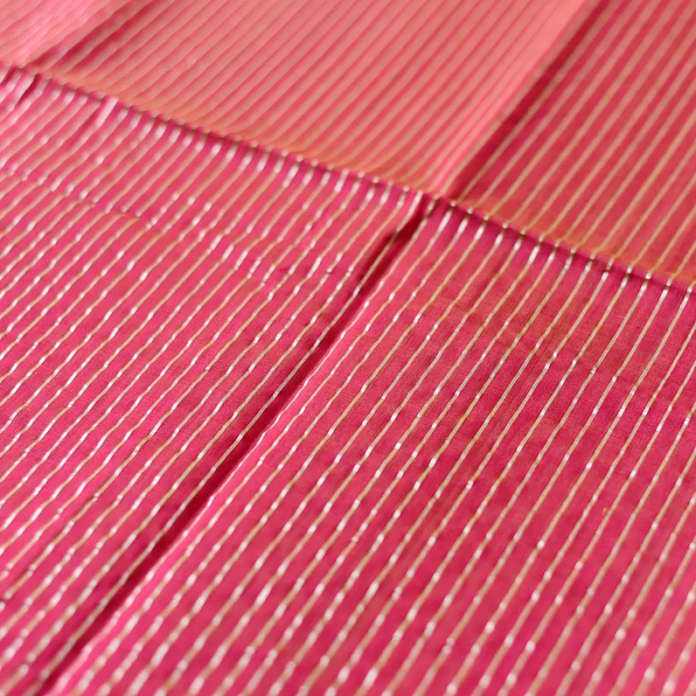 buy Zari Stripes Maheshwari Handloom Silk Saree
