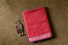 Pavitra . पवित्रा | Handloom Maheshwari Saree ~ Red With Pink Pallu