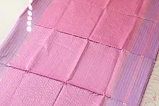 Pavitra . पवित्रा | Handloom Maheshwari Silk Saree With Zari Stripe - Pink & Purple