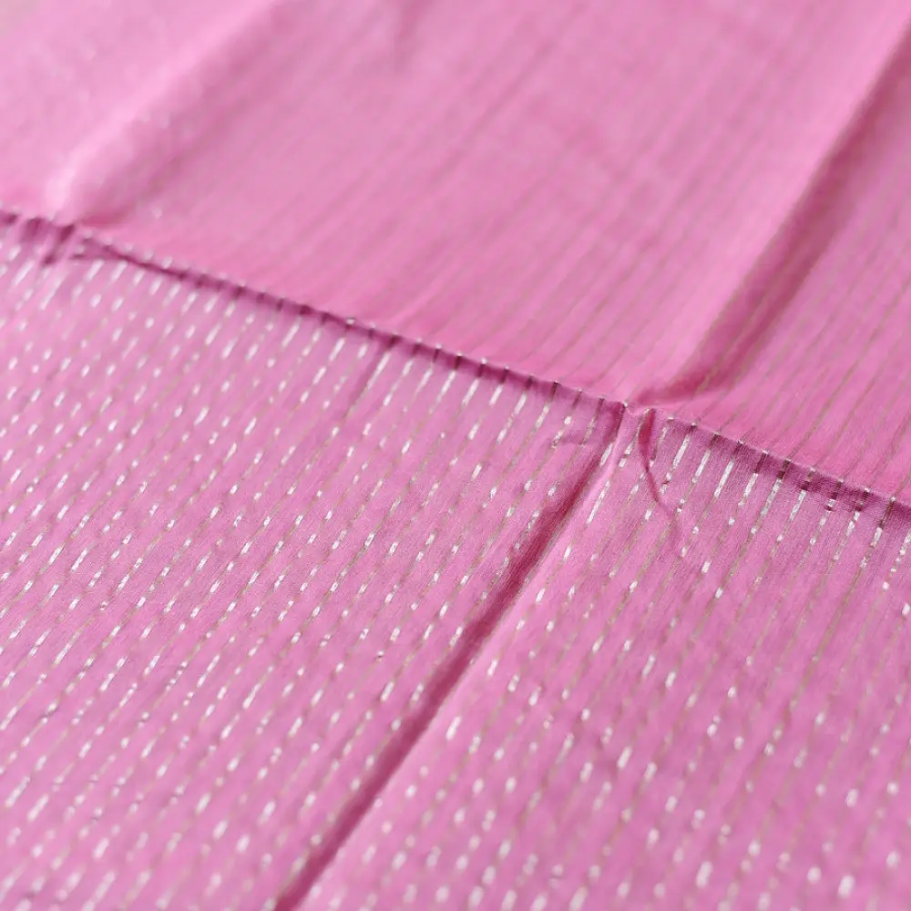 buy Handloom Maheshwari Silk Saree With Zari Stripe - Pink & Purple