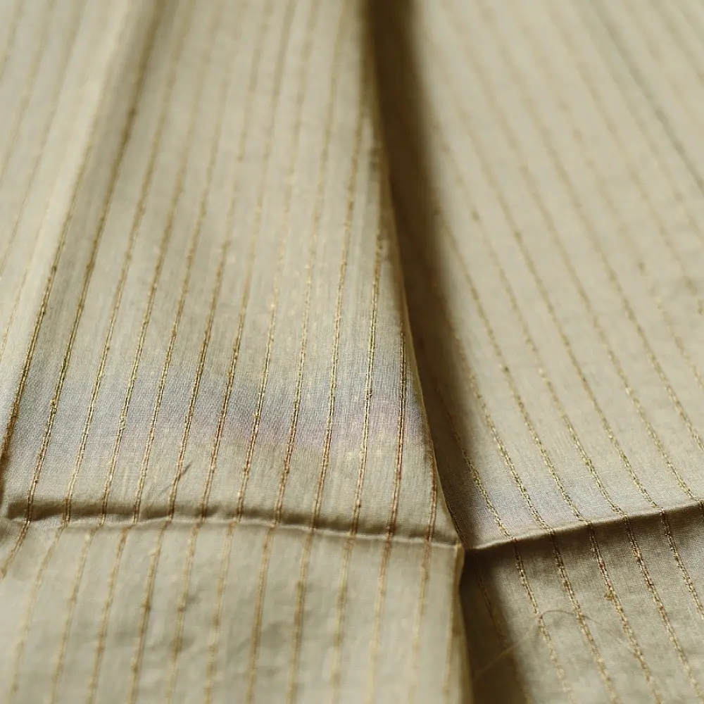 buy Handloom Maheshwari Silk ~ Stripe Zari Saree