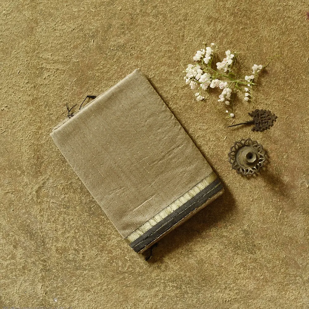 buy Handloom Maheshwari Silk ~ Stripe Zari Saree