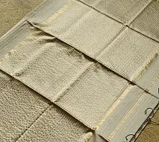 Pavitra . Handloom Maheshwari Silk Saree | Kosa Stripe + Zari | Ivory-beige