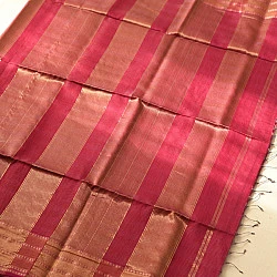 Colors of Devotion | Handloom Maheshwari Silk Saree ~ Magenta