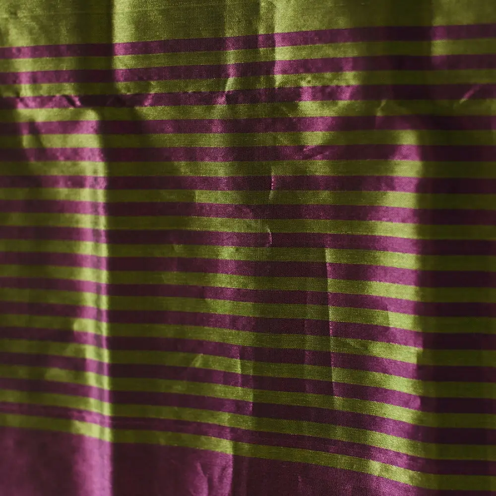 Maheshwari Zari Stripes Dress Material | Purple & Green