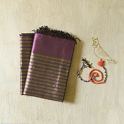 Rekha | Maheshwari Zari Stripes Dress Material | Purple & Green