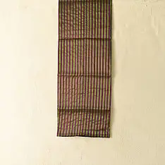 Rekha | Maheshwari Zari Stripes Dress Material | Purple & Green