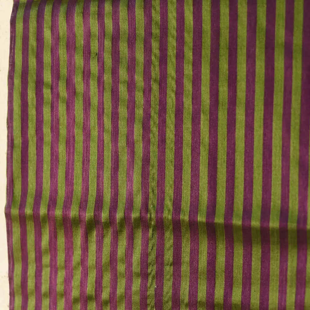 Maheshwari Zari Stripes Dress Material | Purple & Green