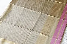 Pavitra . पवित्रा | Handloom Maheshwari Silk Saree ~ Checks Mauve Pink