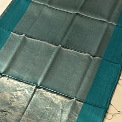 Colors of Devotion | Handloom Maheshwari Silk & Zari Saree ~ Teal