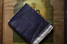 Colors of Devotion | Handloom Maheshwari Zari & Silk Saree | Ink Blue