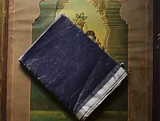 Colors of Devotion | Handloom Maheshwari Zari & Silk Saree | Ink Blue