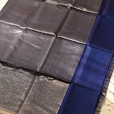 Colors of Devotion | Handloom Maheshwari Zari & Silk Saree | Ink Blue