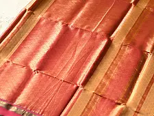 Pavitra . पवित्रा | Handwoven Maheshwari Silk & Zari Saree  (Zari Brocade)